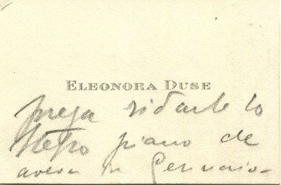 Lot 760 - DUSE ELEONORA: (1858-1924)