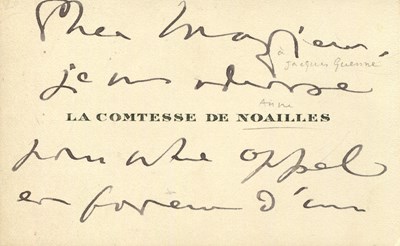 Lot 758 - NOAILLES ANNA DE: (1876-1933)