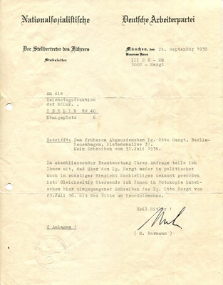 Lot 1175 - BORMANN MARTIN: (1900-1945)