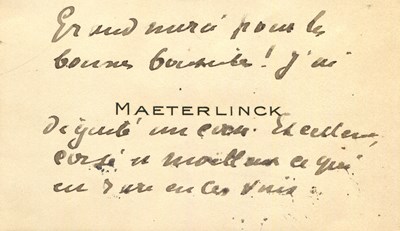 Lot 754 - MAETERLINCK MAURICE: (1862-1949)