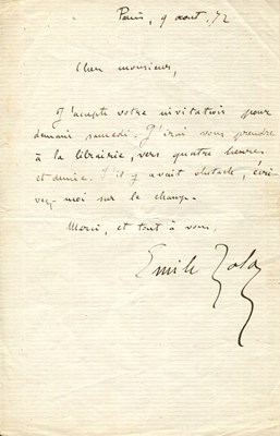 Lot 428 - ZOLA EMILE: (1840-1902)
