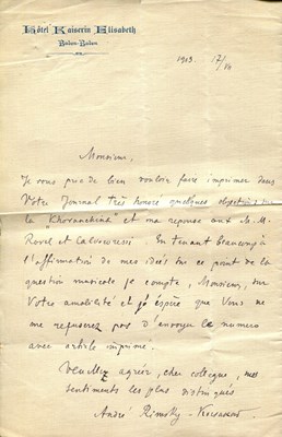 Lot 367 - RIMSKY-KORSAKOV ANDREY: (1878-1940)