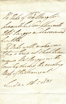 Lot 1295 - WELLINGTON DUKE OF: (1769-1852)