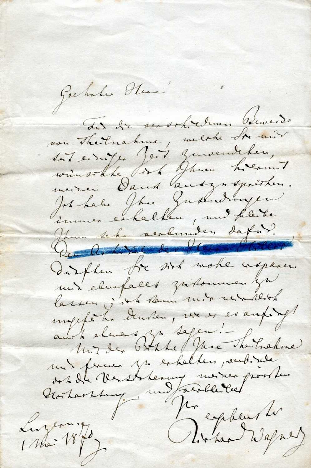 Lot 362 - WAGNER RICHARD: (1813-1883)