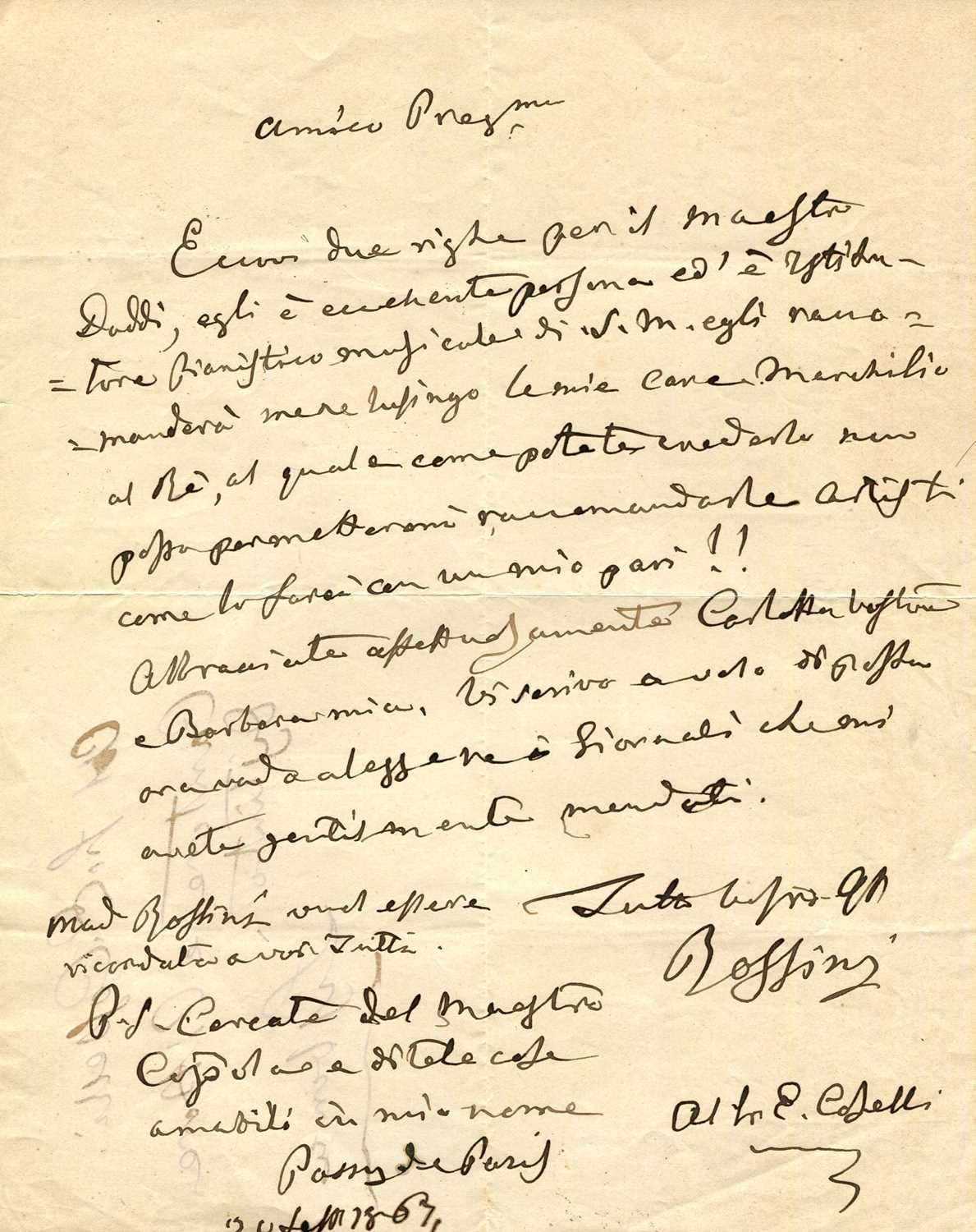 Lot 355 - ROSSINI GIOACHINO: (1792-1868)