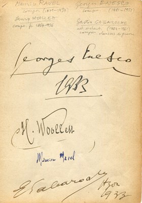 Lot 354 - RAVEL MAURICE - ENESCU GEORGE - COMPOSERS