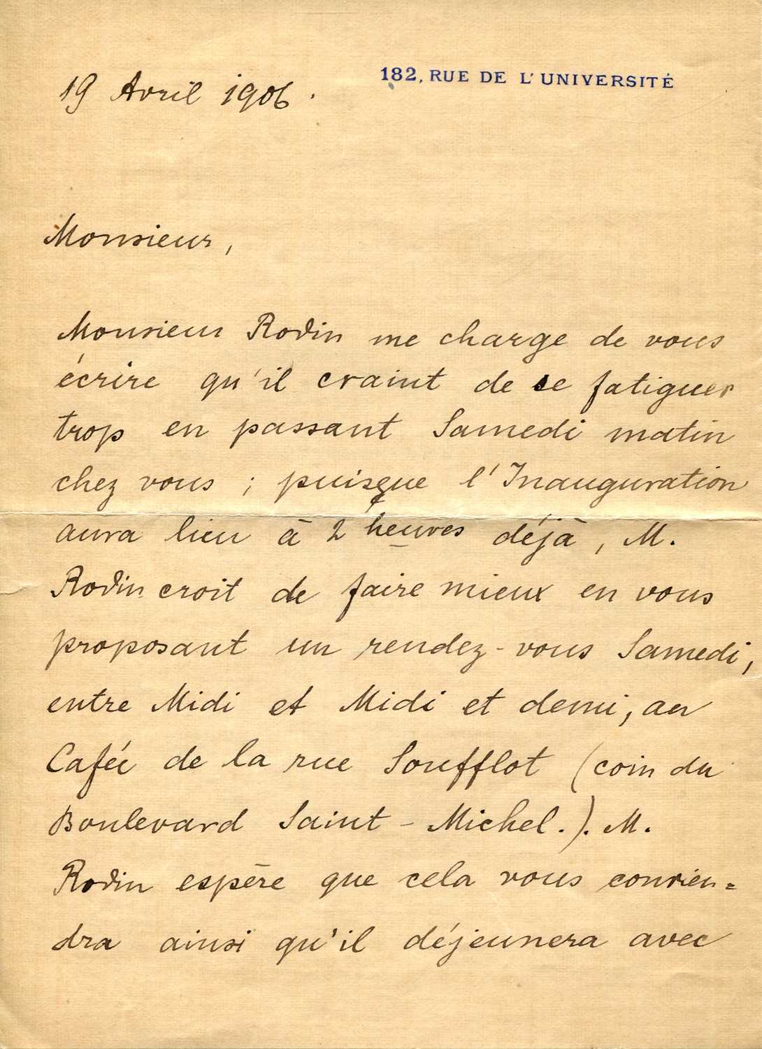 Lot 920 - [RODIN AUGUSTE]: (1840-1917): RILKE RAINER MARIA: (1875-1926)