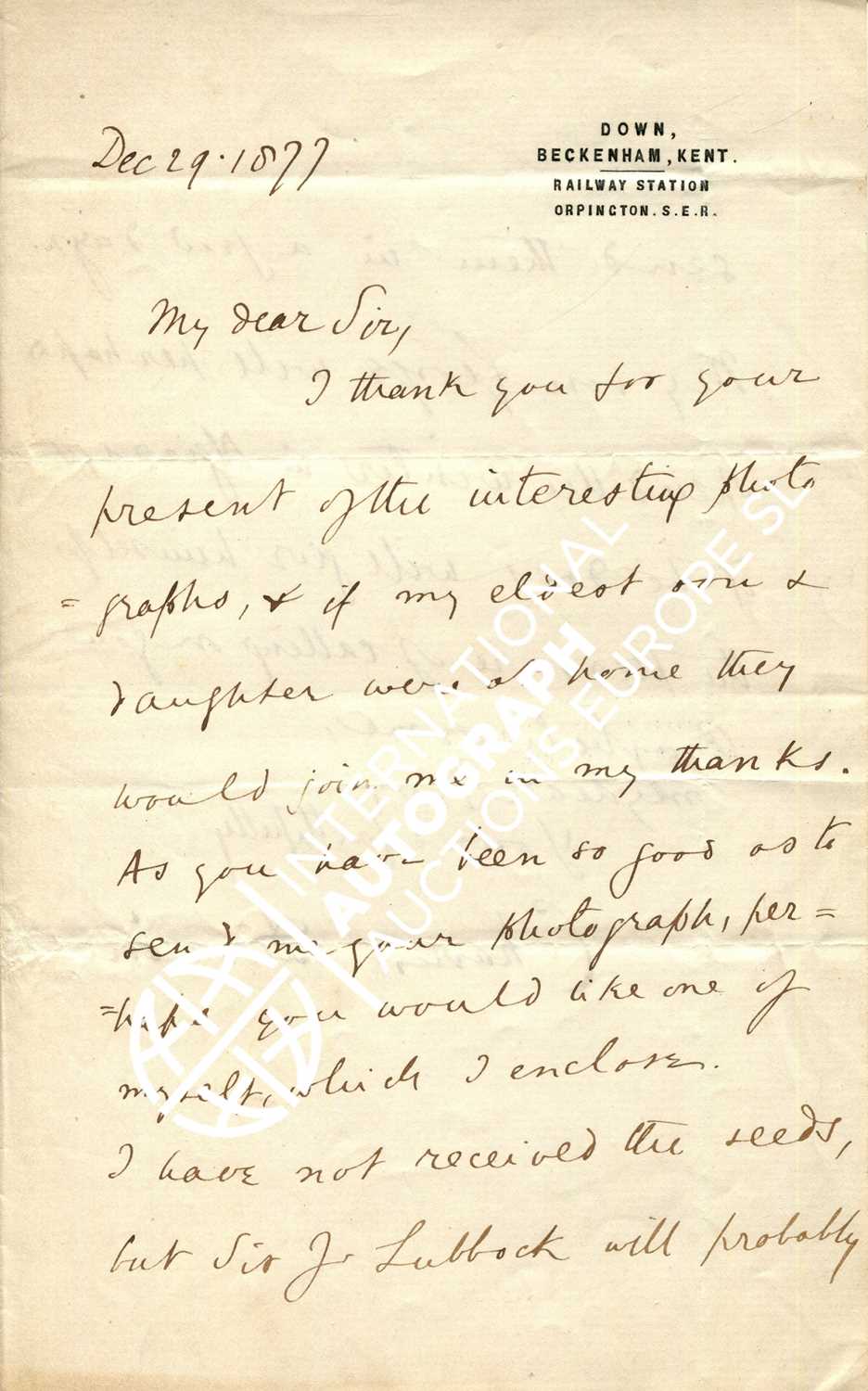 Lot 1106 - DARWIN CHARLES: (1809-1882)
