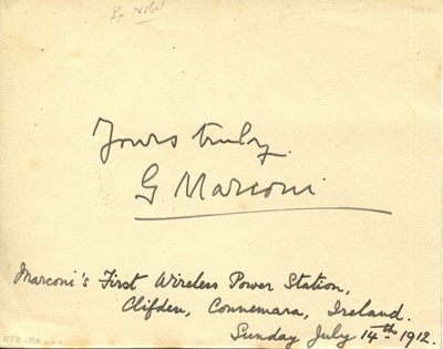 Lot 694 - MARCONI GUGLIELMO: (1874-1937)
