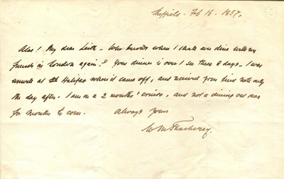 Lot 715 - THACKERAY WILLIAM MAKEPEACE: (1811-1863)