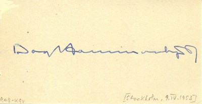 Lot 1082 - HAMMARSKJOLD DAG: (1905-1961)