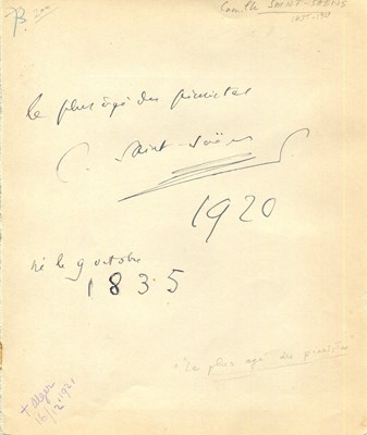 Lot 747 - SAINT-SAENS CAMILLE: (1835-1921)