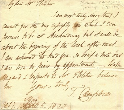 Lot 997 - CAMPBELL THOMAS: (1777-1844)