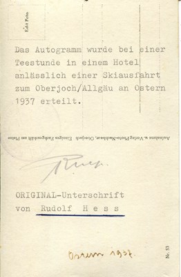 Lot 1174 - HESS RUDOLF: (1894-1987)