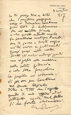 Lot 772 - PUCCINI GIACOMO: (1858-1924)