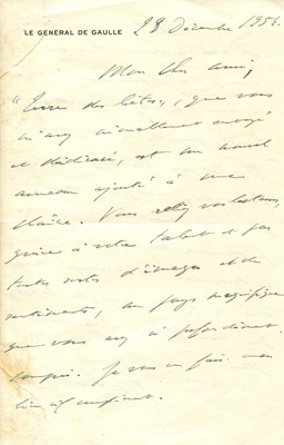 Lot 1273 - DE GAULLE CHARLES: (1890-1970)