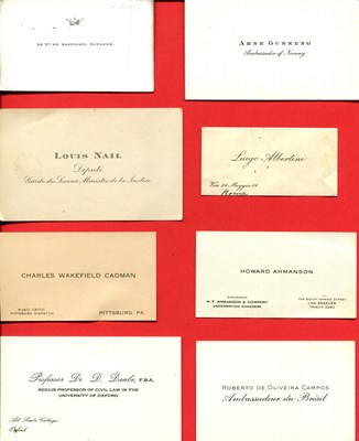 Lot 1102 - [VISITING CARDS]: (x59)