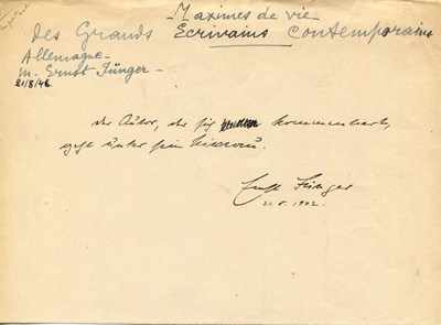 Lot 988 - JUNGER ERNST: (1895-1998)