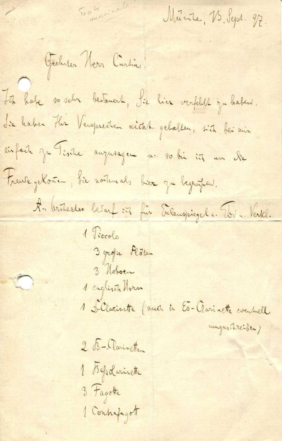 Lot 762 - STRAUSS RICHARD: (1864-1949)