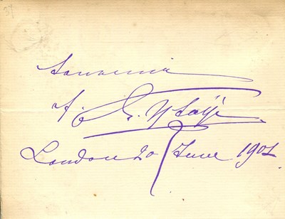 Lot 798 - YSAYE EUGENE: (1858-1931)