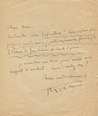 Lot 755 - MILHAUD DARIUS: (1892-1974)