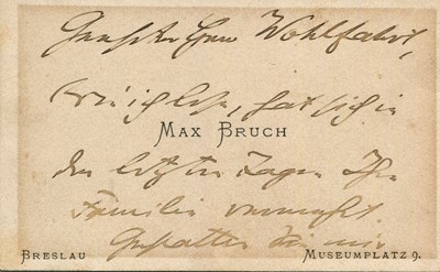 Lot 1076 - BRUCH MAX: (1838-1920)