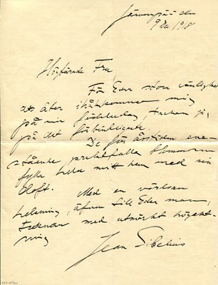 Lot 591 - SIBELIUS JAN: (1865-1957)