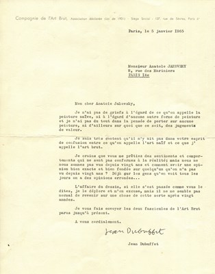 Lot 969 - DUBUFFET JEAN: (1901-1985)