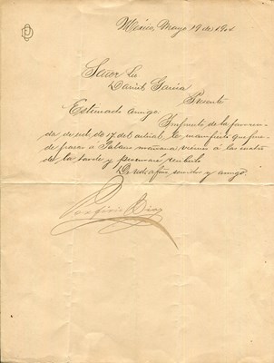 Lot 1714 - DIAZ PORFIRIO: (1830-1915)