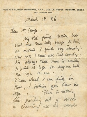 Lot 991 - MUNNINGS ALFRED: (1878-1959)