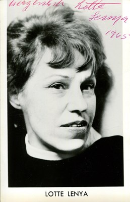 Lot 739 - LENYA LOTTE: (1898-1981)