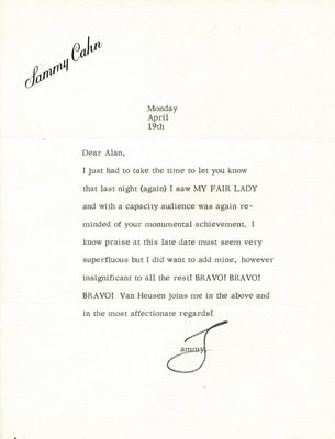 Lot 125 - CAHN SAMMY: (1913-1993)