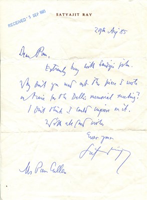 Lot 92 - RAY SATYAJIT: (1921-1992)