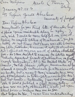 Lot 573 - MALIPIERO GIAN FRANCESCO: (1882-1973)