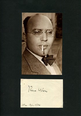 Lot 791 - WEILL KURT: (1900-1950)
