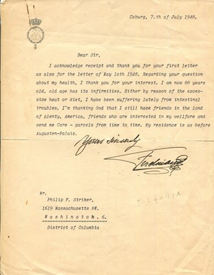 Lot 1587 - FERDINAND I: (1861-1948)