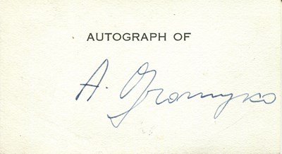 Lot 1662 - GROMYKO ANDREI: (1909-1989)