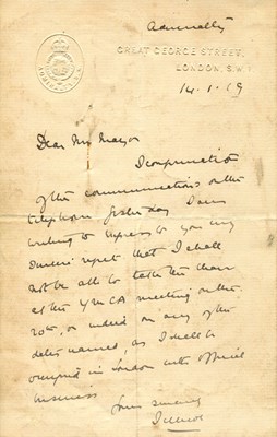 Lot 1424 - JELLICOE JOHN: (1859-1935)