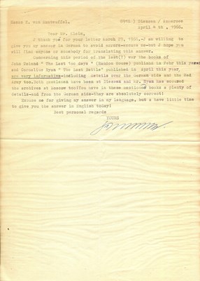 Lot 1488 - MANTEUFFEL HASSO VON: (1897-1978)