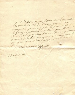 Lot 1546 - LAFAYETTE MARQUIS DE: (1757-1834)