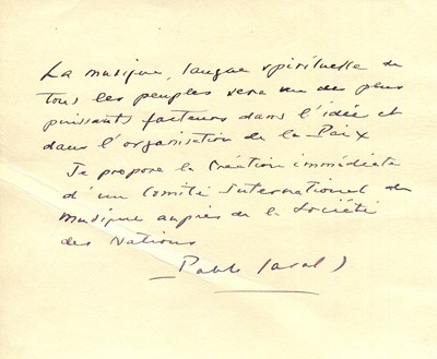 Lot 617 - CASALS PABLO: (1876-1973)