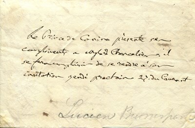 Lot 1537 - BONAPARTE LUCIEN: (1775-1840)
