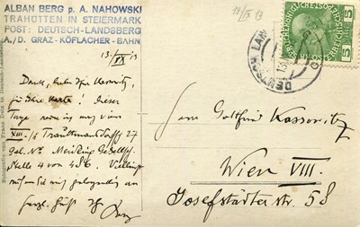 Lot 586 - BERG ALBAN: (1885-1935)