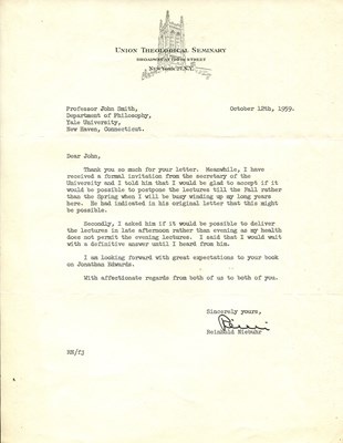 Lot 1262 - NIEBUHR REINHOLD: (1892-1971)