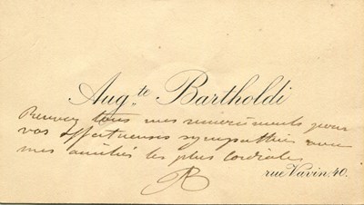 Lot 1337 - BARTHOLDI FREDERIC AUGUSTE: (1834-1904)