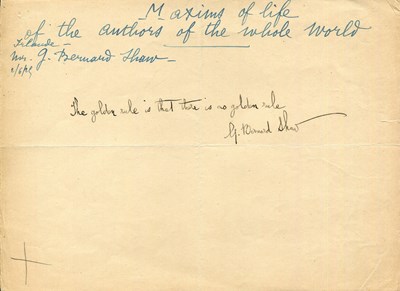 Lot 1172 - SHAW GEORGE BERNARD: (1856-1950)