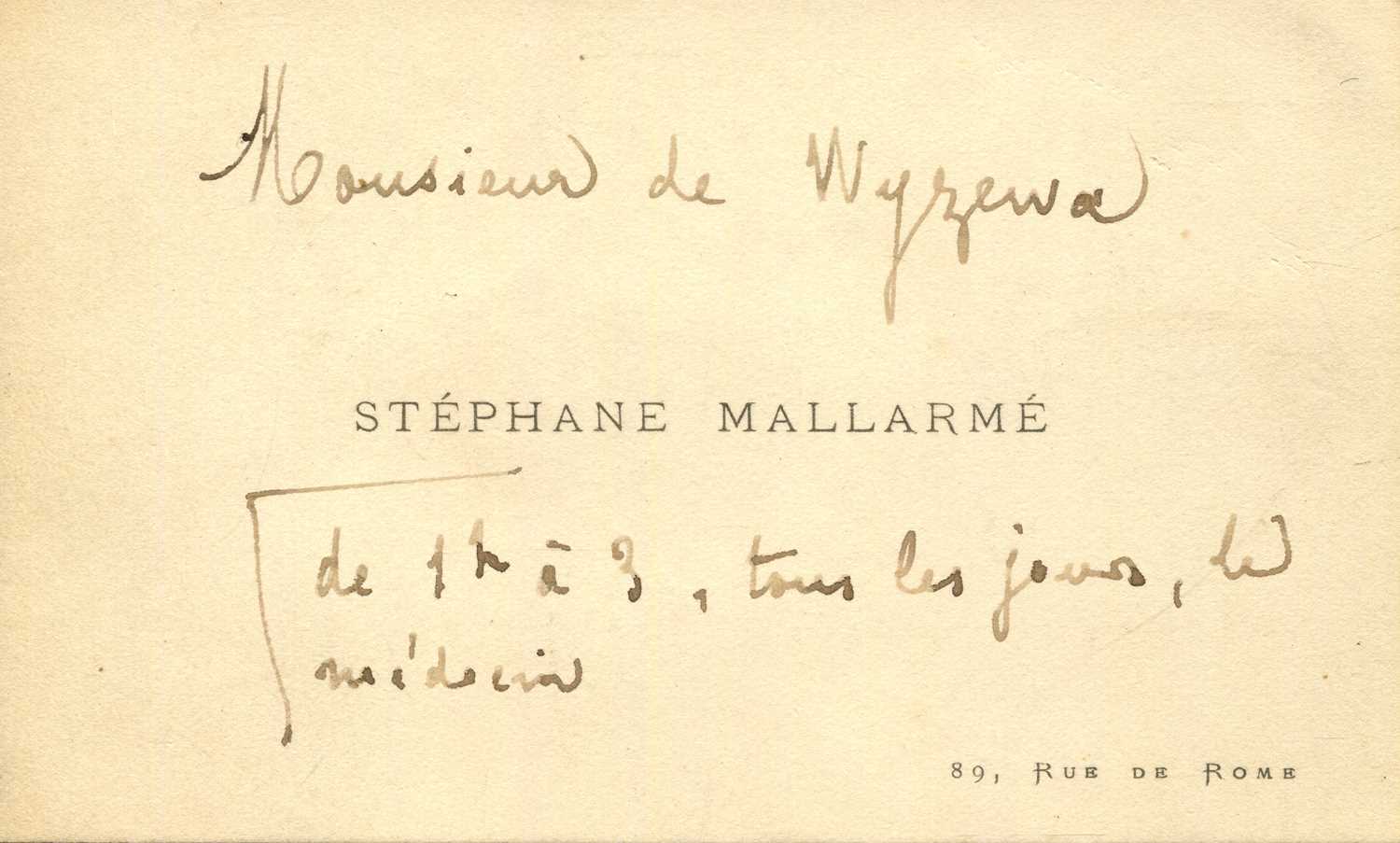 Lot 1347 - MALLARMÉ STÉPHANE: (1842-1898)