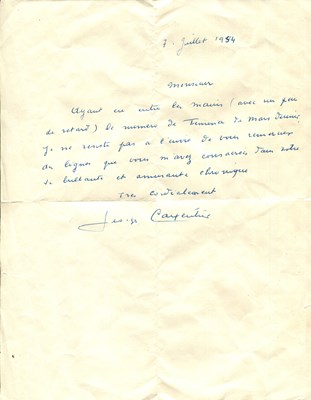 Lot 1214 - CARPENTIER GEORGES: (1894-1975)