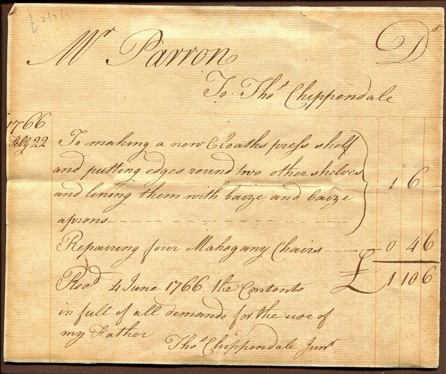 Lot 1034 - CHIPPENDALE THOMAS: (1749-1822)