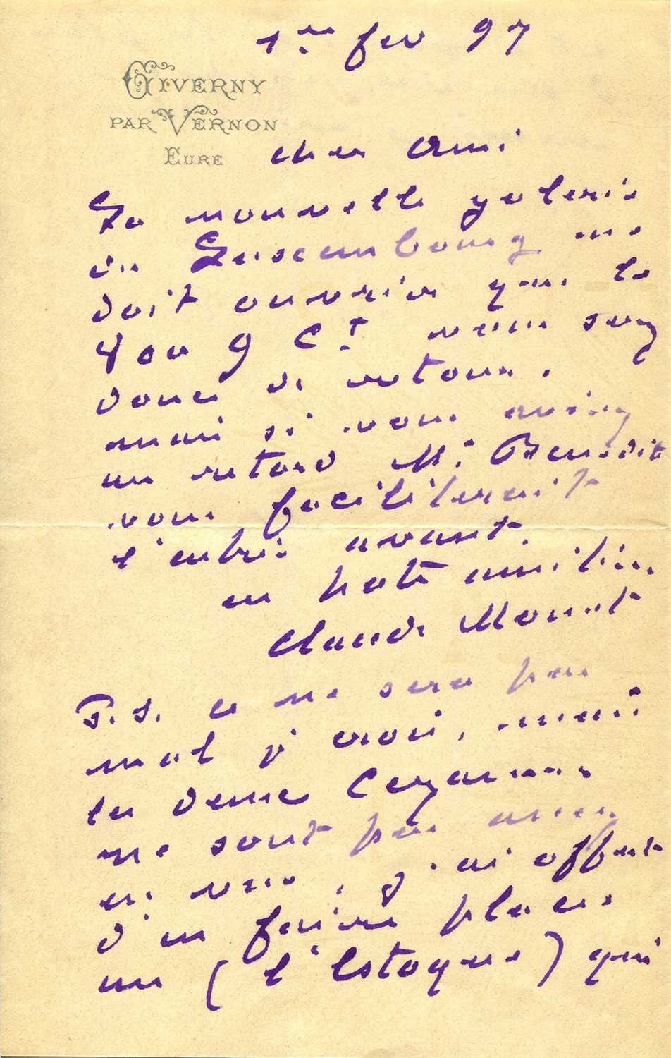 Lot 943 - MONET CLAUDE: (1840-1926)